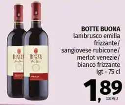 Pam BOTTE BUONA lambrusco emilia frizzante offerta
