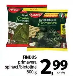 Pam FINDUS primavera spinaci/bietoline offerta