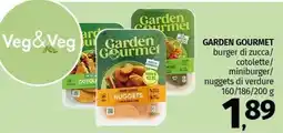 Pam GARDEN GOURMET burger di zucca/ cotolette/ miniburger/ nuggets di verdure offerta