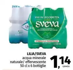 Pam LILIA/SVEVA acqua minerale naturale/ effervescente offerta