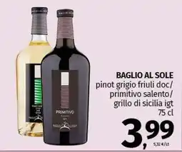 Pam Baglio al sole offerta