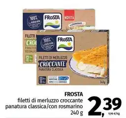Pam FROSTA filetti di merluzzo croccante panatura classica/con rosmarino offerta
