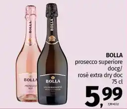 Pam BOLLA prosecco superiore docg/ rosè extra dry doc offerta