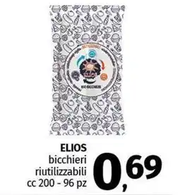 Pam ELIOS bicchieri riutilizzabili cc 200 - 96 pz offerta