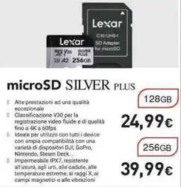 Unieuro Lexar microSD SILVER PLUS offerta