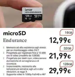 Unieuro Lexar microSD Endurance offerta
