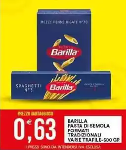 Vantaggio Cash&Carry Barilla pasta di semola formati tradizionali offerta