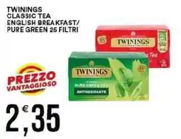 Vantaggio Cash&Carry Twinings classic tea english breakfast/ pure green 25 filtri offerta