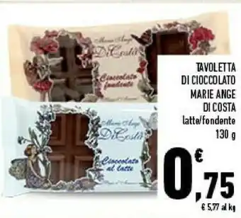 Conad Marie ange di costa tavoletta di cioccolato latte/fondente offerta