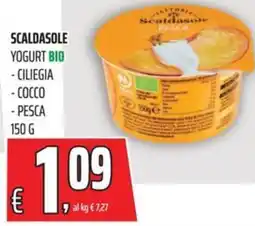 Coop Scaldasole yogurt bio ciliegia, cocco e pesca offerta