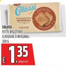 Coop Colussi fette biscottate classiche o integrali offerta