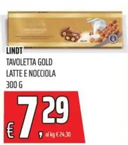Coop Lindt tavoletta gold latte e nocciola offerta