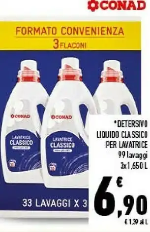Conad Conad detersivo liquido classico per lavatrice offerta