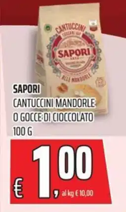 Coop Sapori cantuccini mandorle o gocce di cioccolato offerta