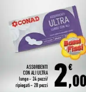Conad Assorbenti con ali ultra lungo offerta