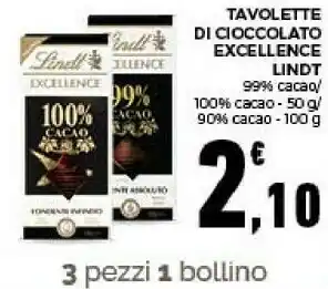 Conad Lindt tavolette di cioccolato offerta