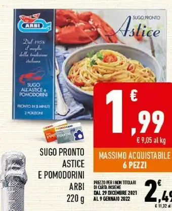Conad Sugo pronto astice e pomodorini offerta