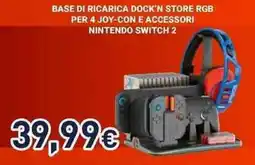Unieuro Nacon base di ricarica dock'n store rgb per 4 joy-con e accessori nintendo switch 2 offerta