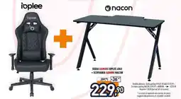 Unieuro Sedia gaming ioplee 4063 + scrivania gaming nacon offerta
