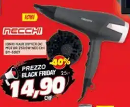 Risparmio Casa Ionic hair dryer dc motor 2500W necchi BY-5907 offerta