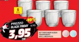 Risparmio Casa Set 6 riccheri acqua trasparenti offerta