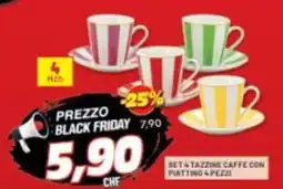 Risparmio Casa Set 4 tazzine caffe con piattino offerta