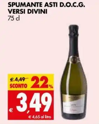Tigros Spumante Asti D.O.C.G Versi Divini 75cl offerta