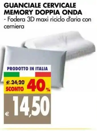 Tigros Guanciale Cervicale Memory Doppia Onda offerta