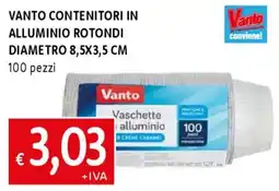 Famila Vanto contenitori in alluminio rotondi diametro 8,5x3,5 cm offerta