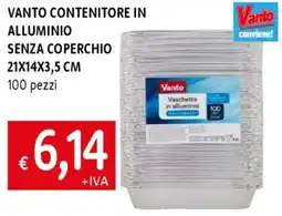 Famila Vanto contenitore in alluminio senza coperchio 21x14x3,5 cm offerta