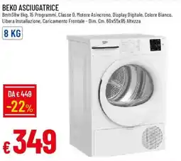 Galassia Beko asciugatrice offerta