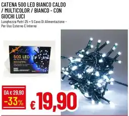 Galassia Catena 500 LED bianco caldo / multicolor / bianco - con giochi luci offerta