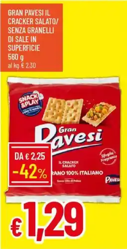Galassia Gran pavesi il cracker salato/ senza granelli di sale in superficie offerta