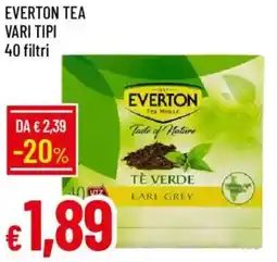 Galassia Everton tea 40 filtri offerta