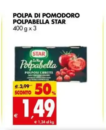 Tigros Polpa di Pomodoro Polpabella Star 400g x 3 offerta