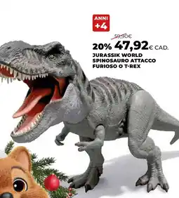 Extracoop Jurassik world spinosauro attacco furioso o t-rex offerta