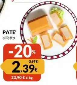 Famila PATE' all'etto offerta
