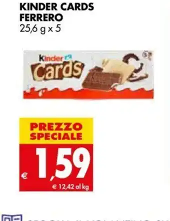 Tigros Kinder Cards Ferrero 25,6 x 5 offerta