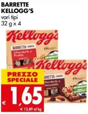 Tigros Barrette Kellogg's 32g x 4 offerta