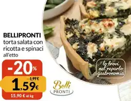 Famila BELLIPRONTI torta salata con ricotta e spinaci offerta