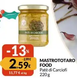 Famila MASTROTOTARO FOOD Patè di Carciofi offerta