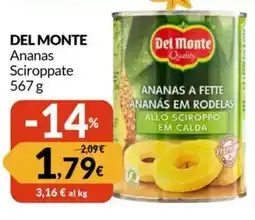 Famila DEL MONTE Ananas Sciroppate offerta