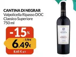 Famila CANTINA DI NEGRAR Valpolicella Ripasso DOC Classico Superiore offerta