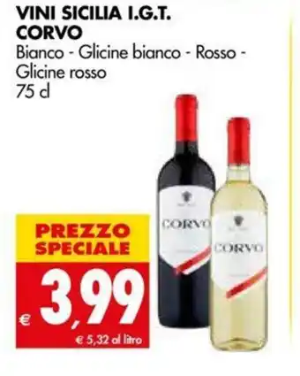 Tigros Vini Sicilia I.G.T Corvo 75cl offerta