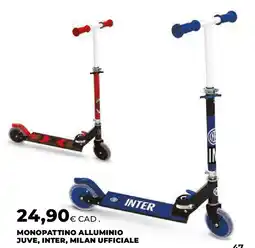 Extracoop Monopattino alluminio juve, inter, milan ufficiale offerta