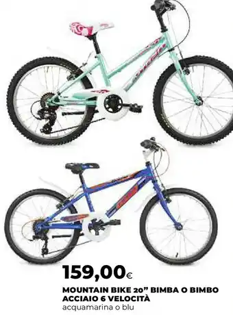 Mountain bike 20" bimba o bimbo acciaio 6 velocità