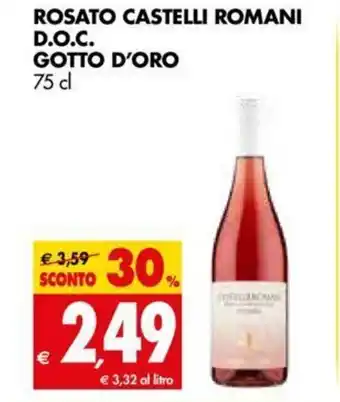Tigros Rosato Castelli Romani D.O.C Gotto D'Oro 75cl offerta