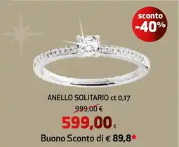Extracoop Anello solitario ct 0,17 offerta