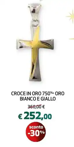 Extracoop Croce in oro 750% oro bianco e giallo offerta