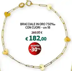 Extracoop Bracciale in oro 750% con cuori - cm 18 offerta